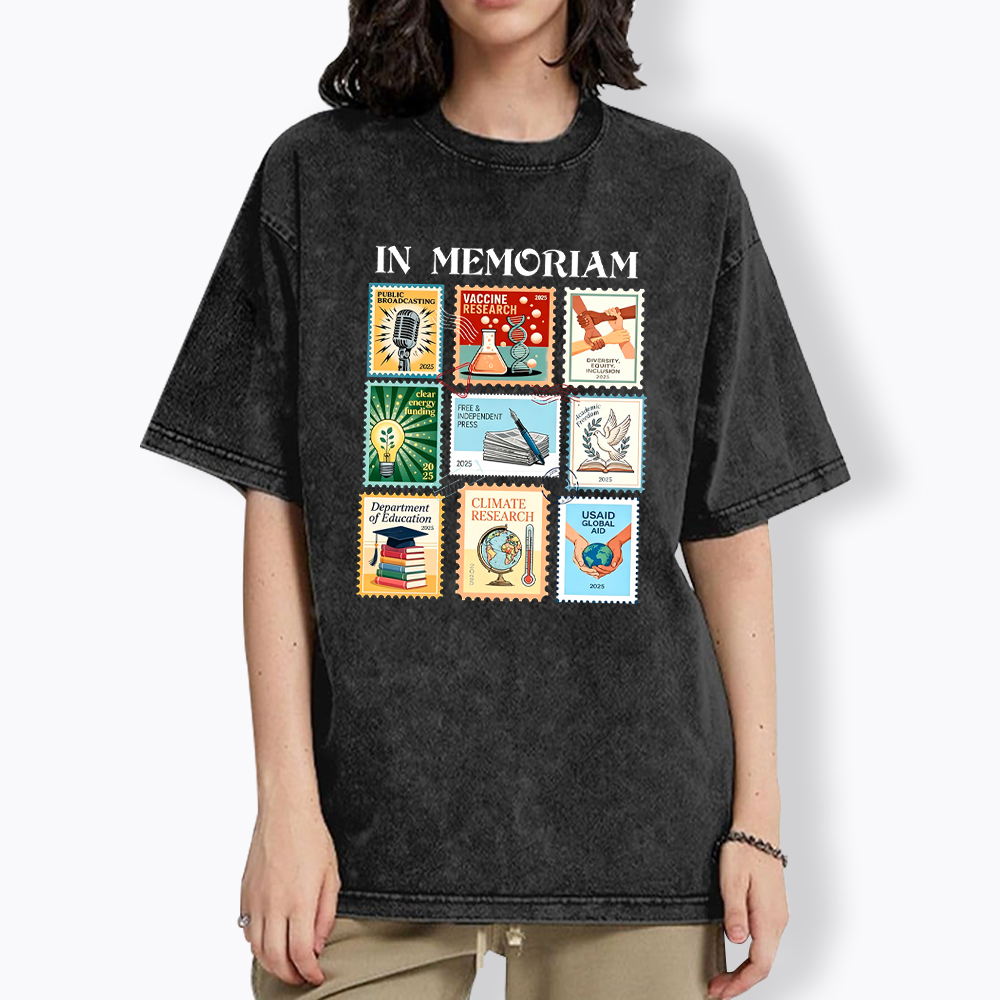 In Memoriam Stamps Washed T-Shirt