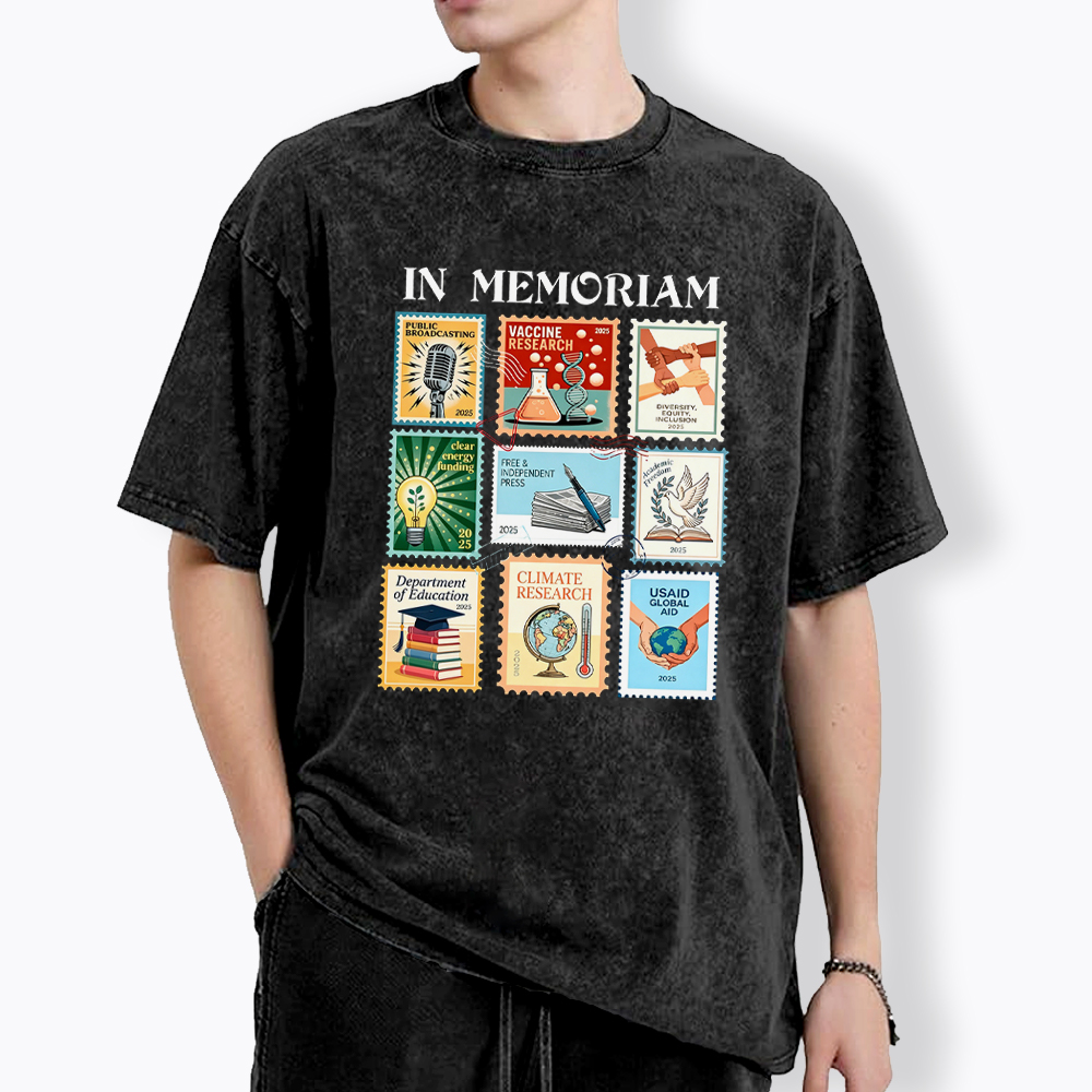 In Memoriam Stamps Washed T-Shirt