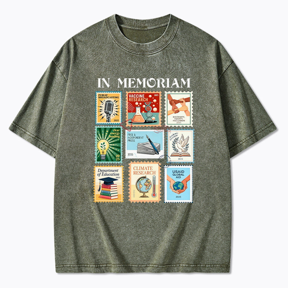 In Memoriam Stamps Washed T-Shirt