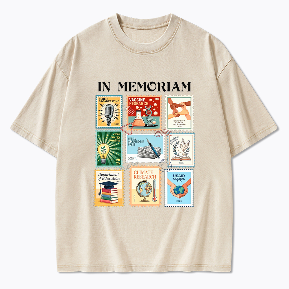 In Memoriam Stamps Washed T-Shirt