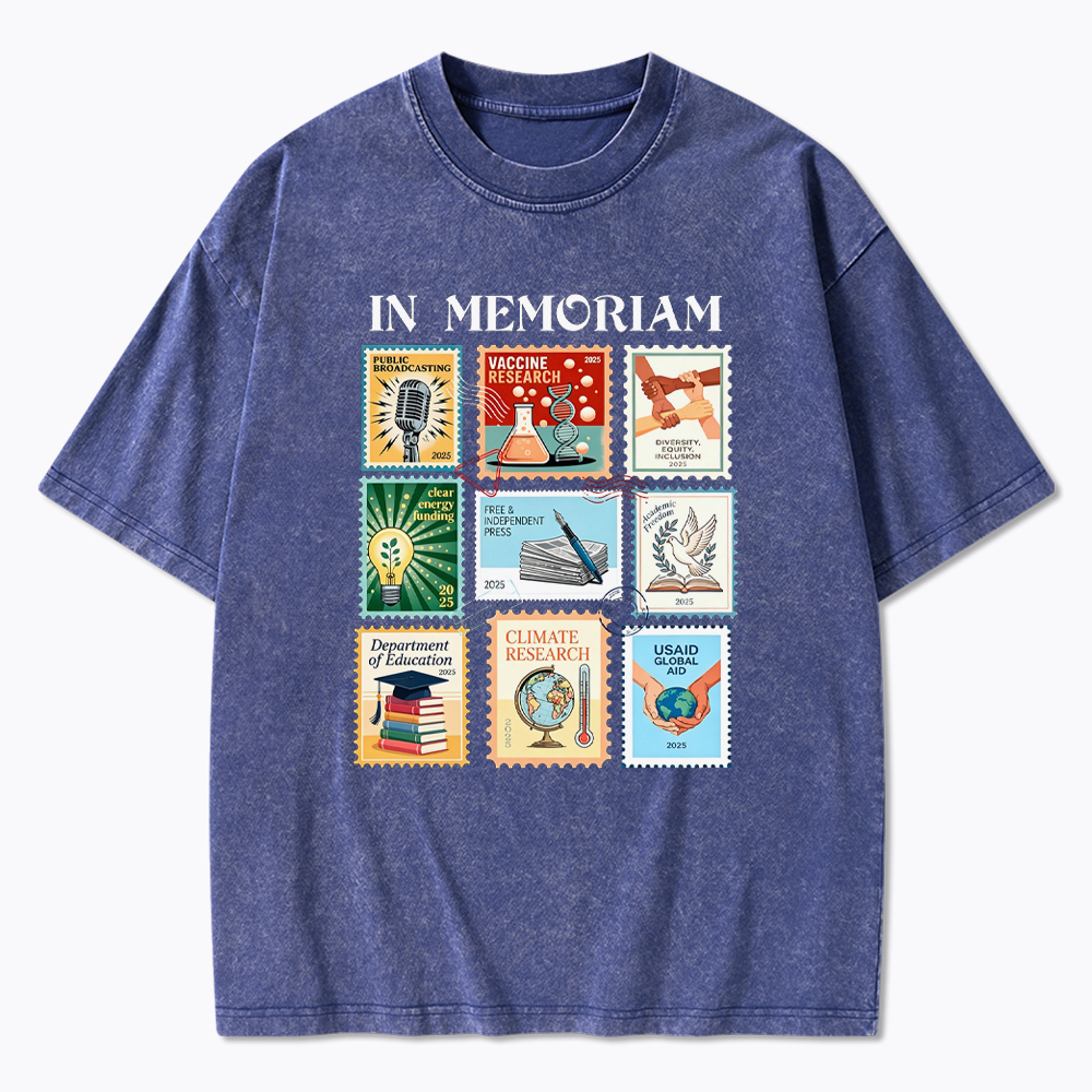 In Memoriam Stamps Washed T-Shirt