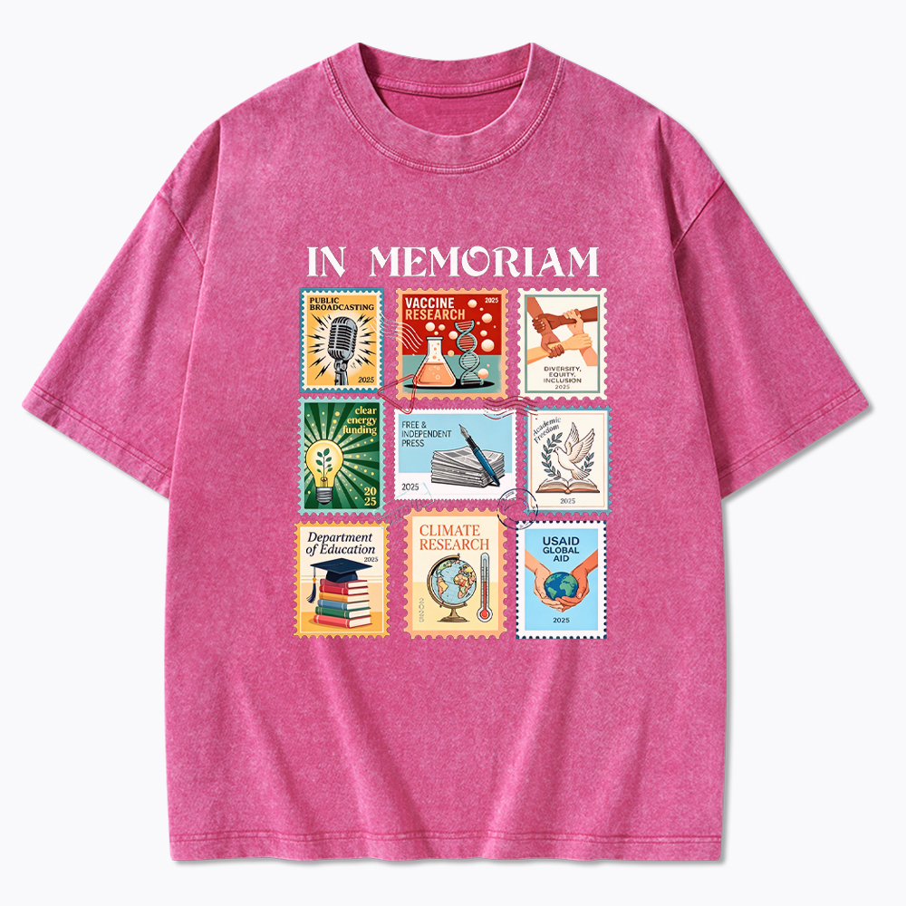 In Memoriam Stamps Washed T-Shirt