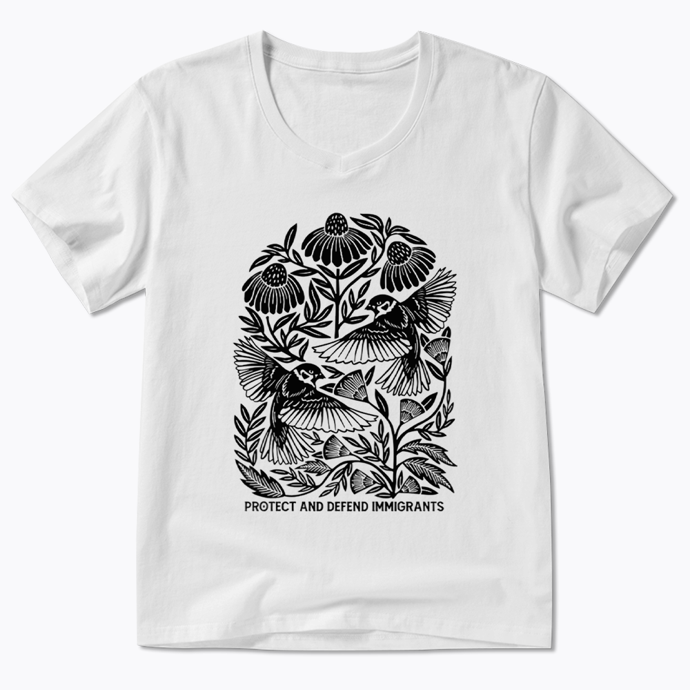 Protect and Defend Immigrants V-Neck Classic T-Shirts