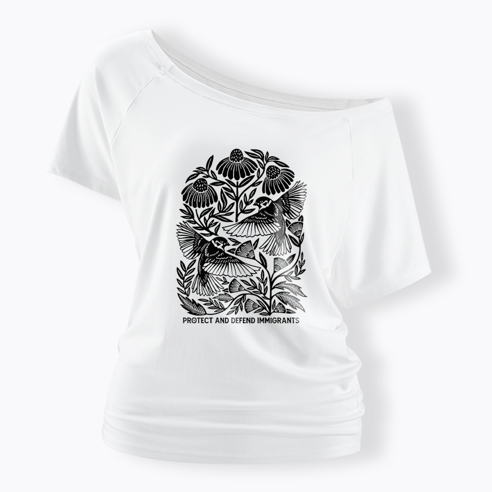 Protect and Defend Immigrants Off Shoulder T-shirts