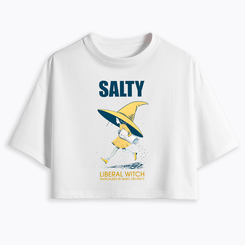 Liberal Witch Radicalized By Basic Decency Cropped T-Shirt