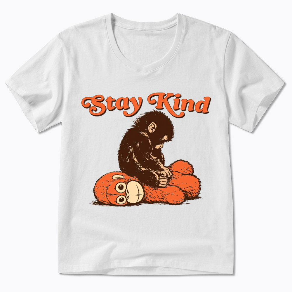 Punch Monkey Stay Kind V-Neck Classic T-Shirt