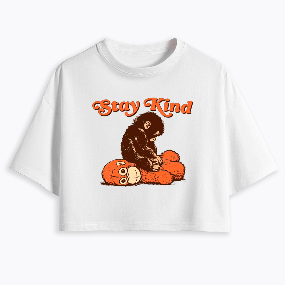 Punch Monkey Stay Kind Cropped T-Shirt