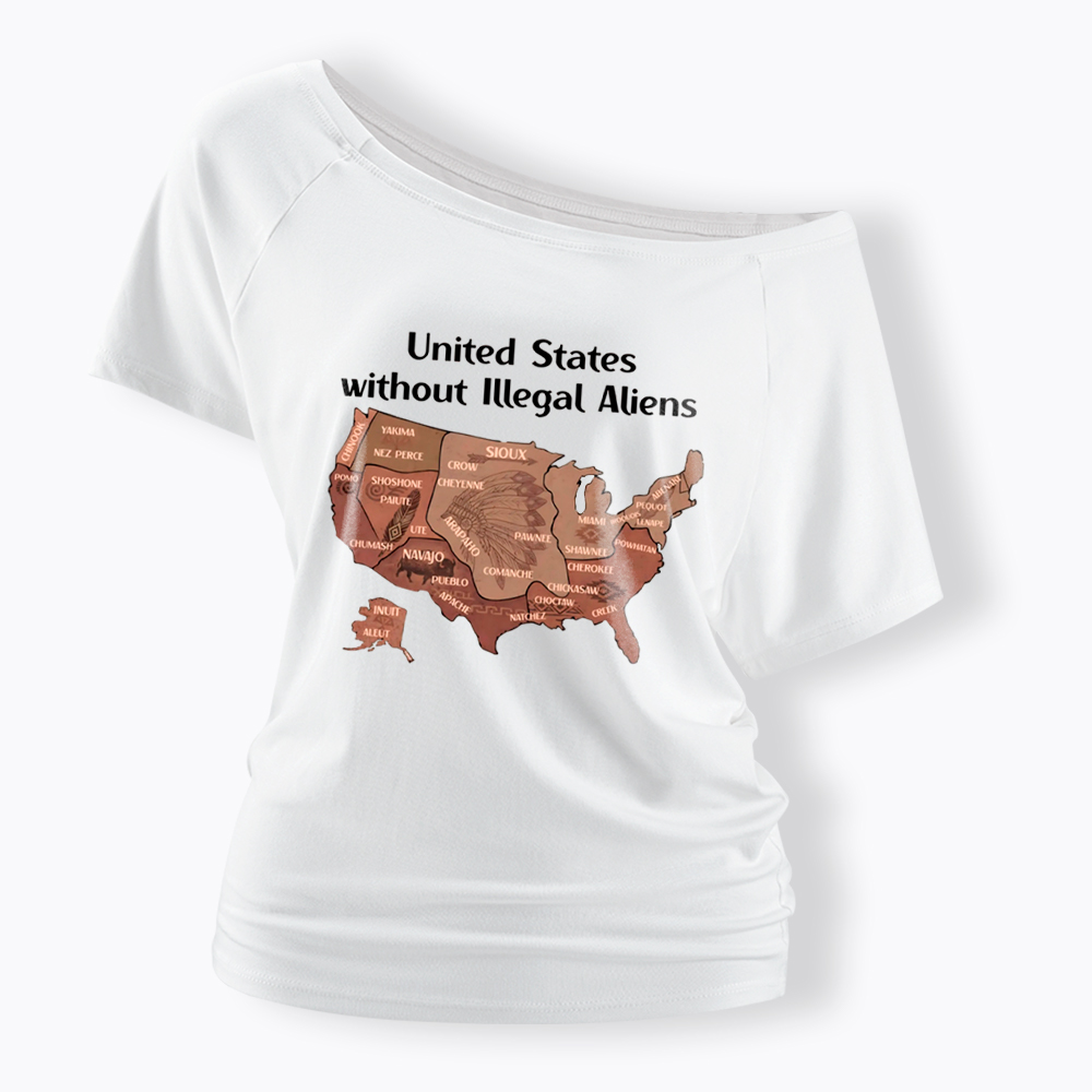 United States Without Illegal Aliens Off Shoulder T-Shirt
