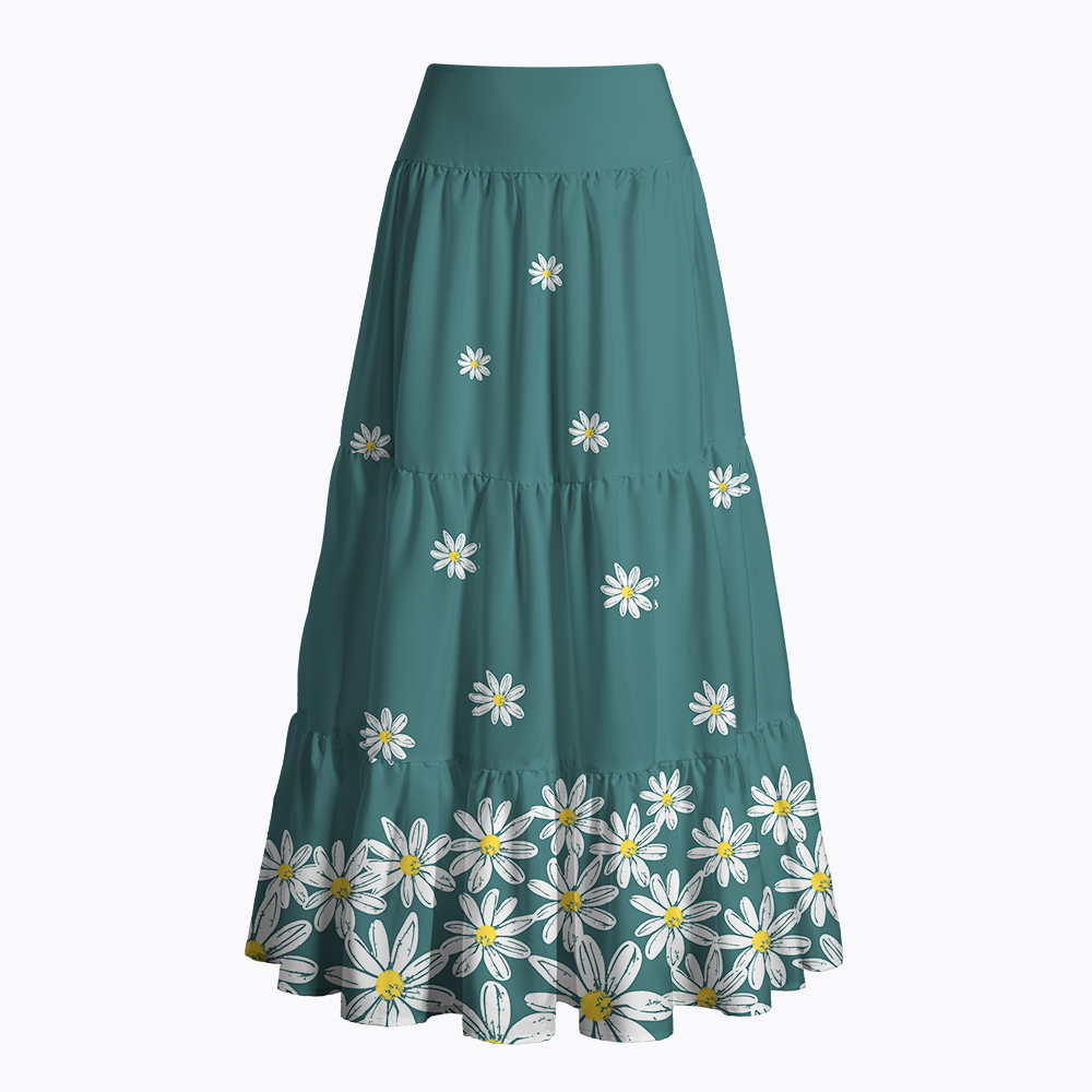 Floral Daisy Maxi Skirt