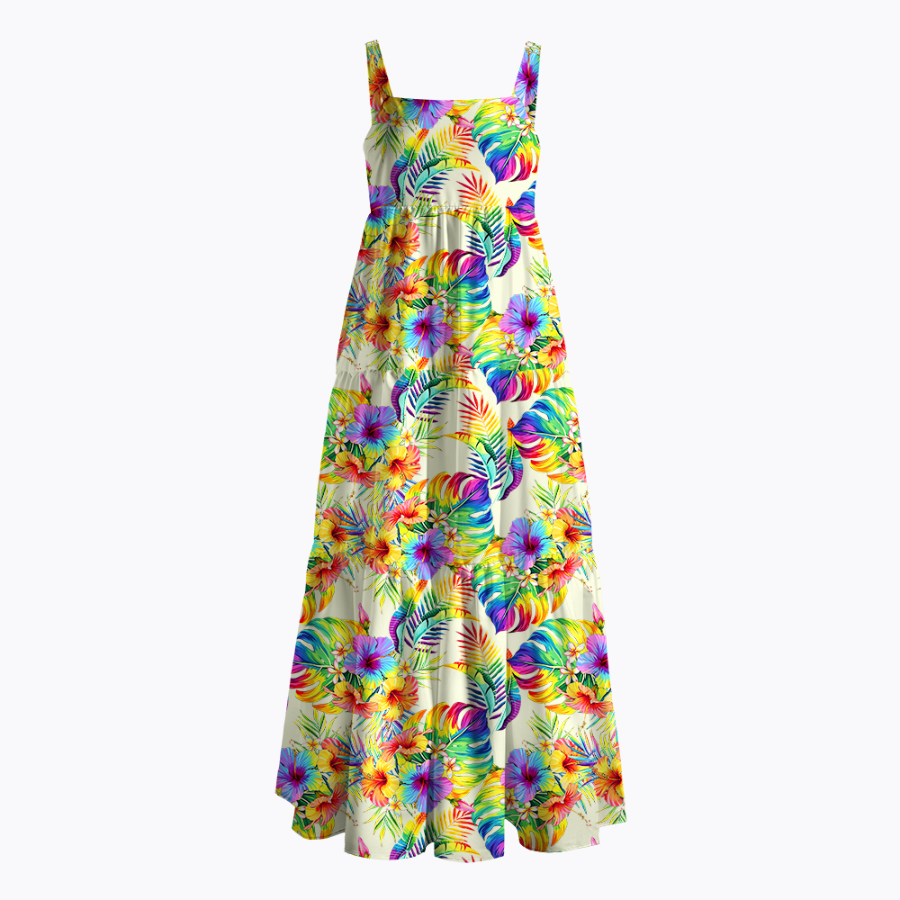 Tropical Floral Pride Month Maxi Dress