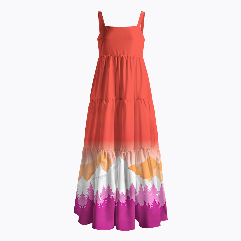 Ombre Mountain Lesbian Maxi Dress