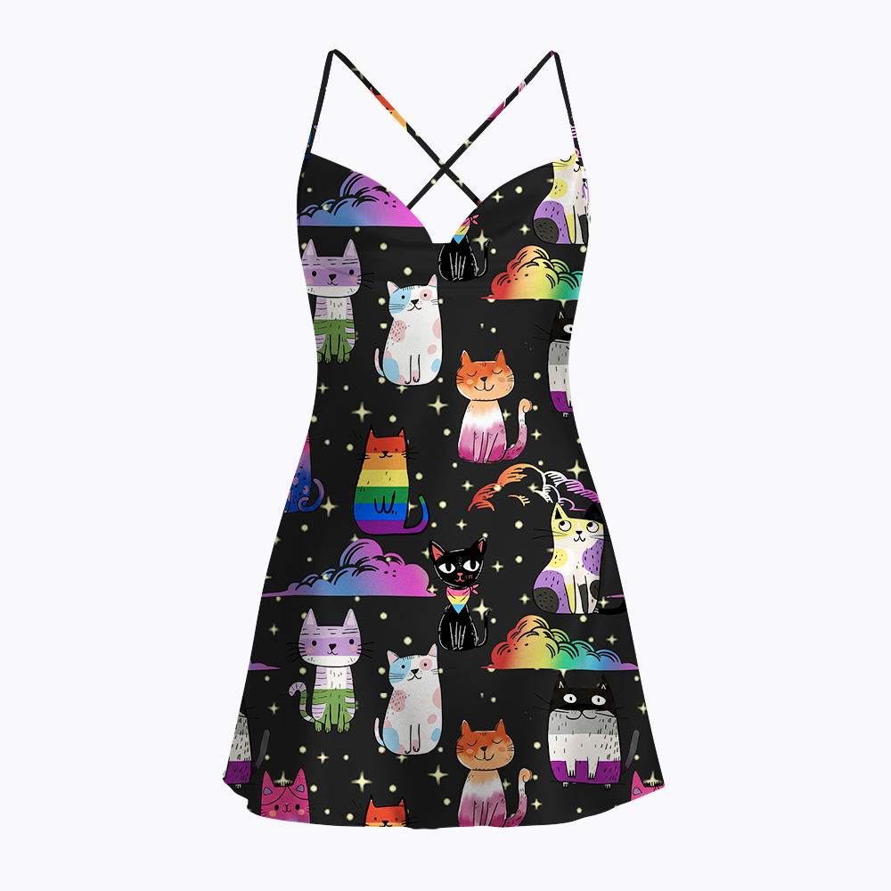 You Are All Safe With Me Satin Cross Back Mini Dresses