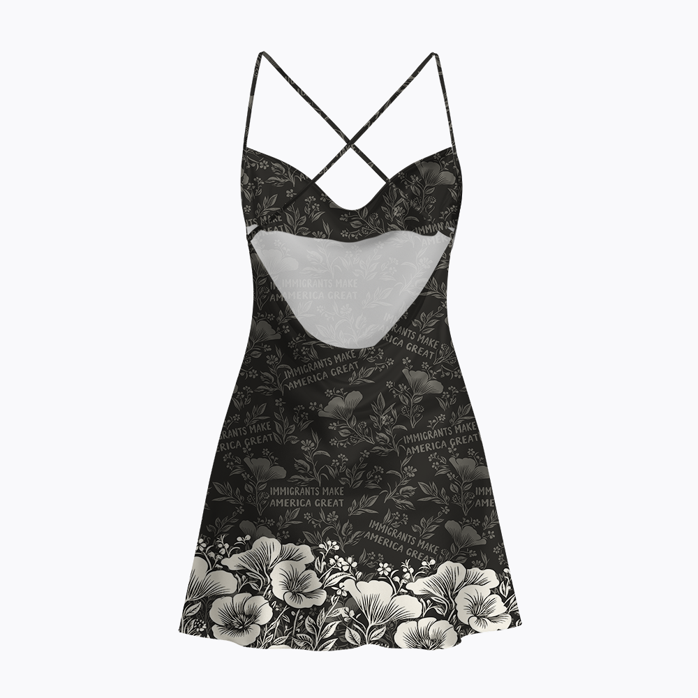 Immigrants Make America Great Satin Cross Back Mini Dresses