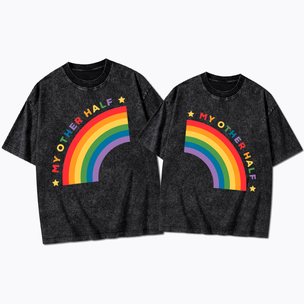 Pride Couple Matching Lesbian Washed T-Shirt