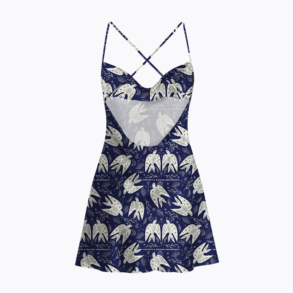 Protect and Defend Immigrants Satin Cross Back Mini Dresses