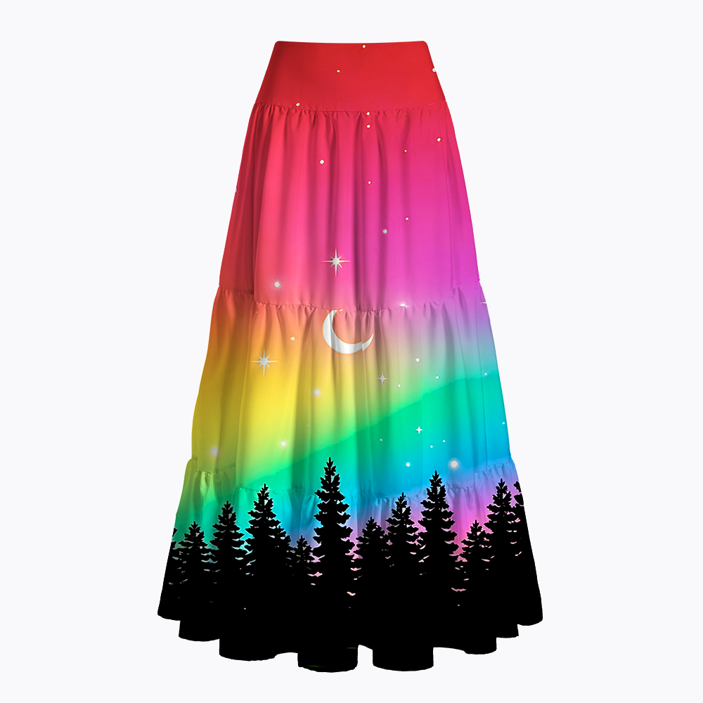  LGBTQ Pride Flag Aesthetic Maxi Skirt