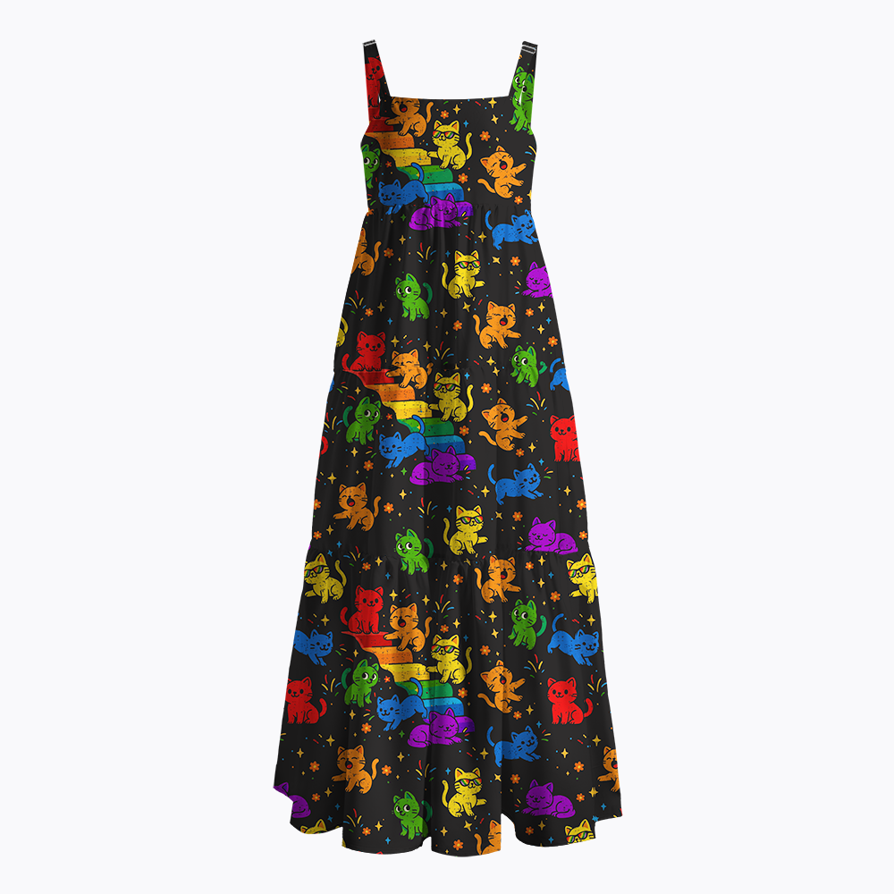 Gay Pride Kawaii Cat Maxi Dress