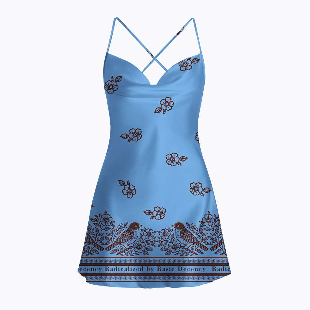 Radicalized by Basic Decency Satin Cross Back Mini Dresses