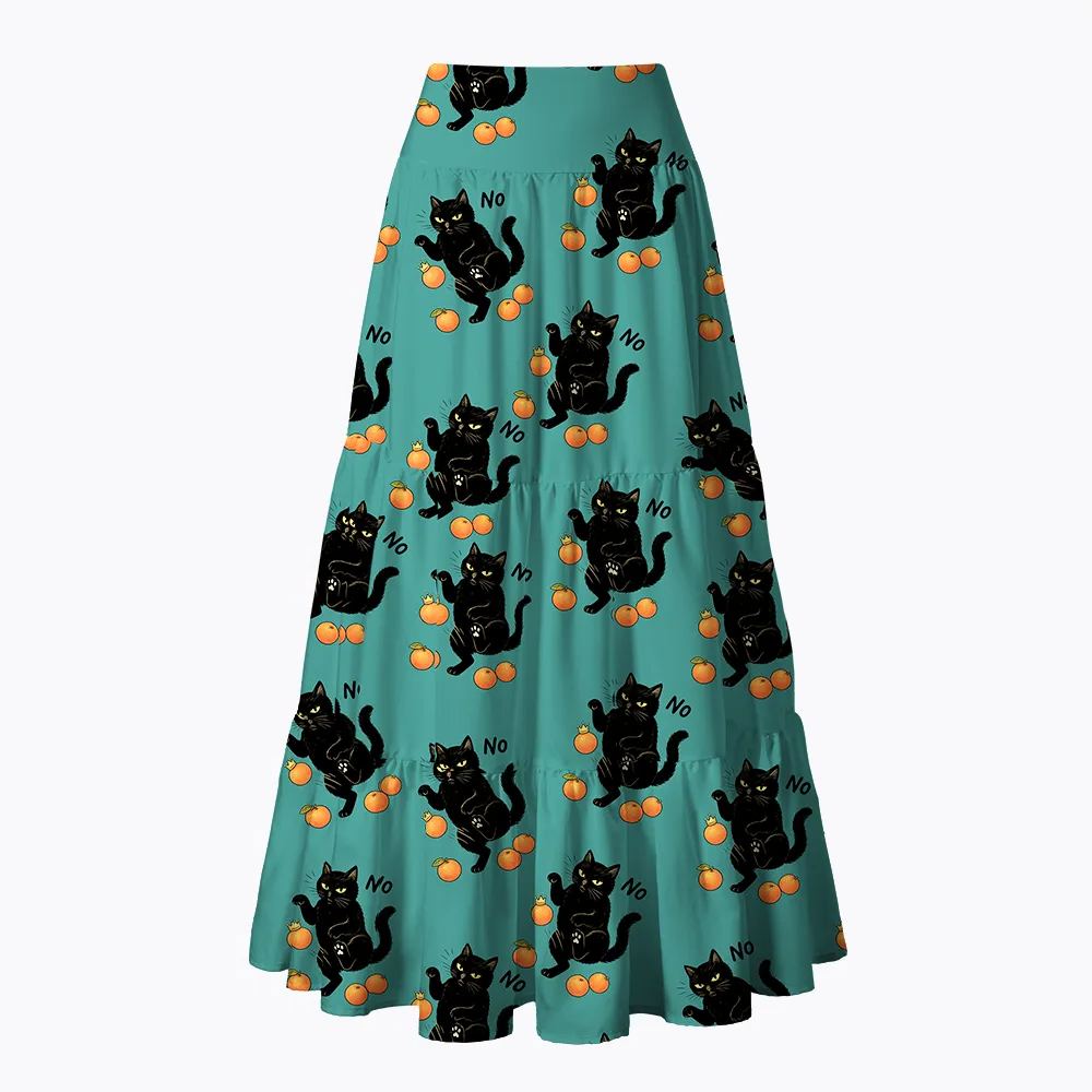 No Kings Black Cat Maxi Skirt