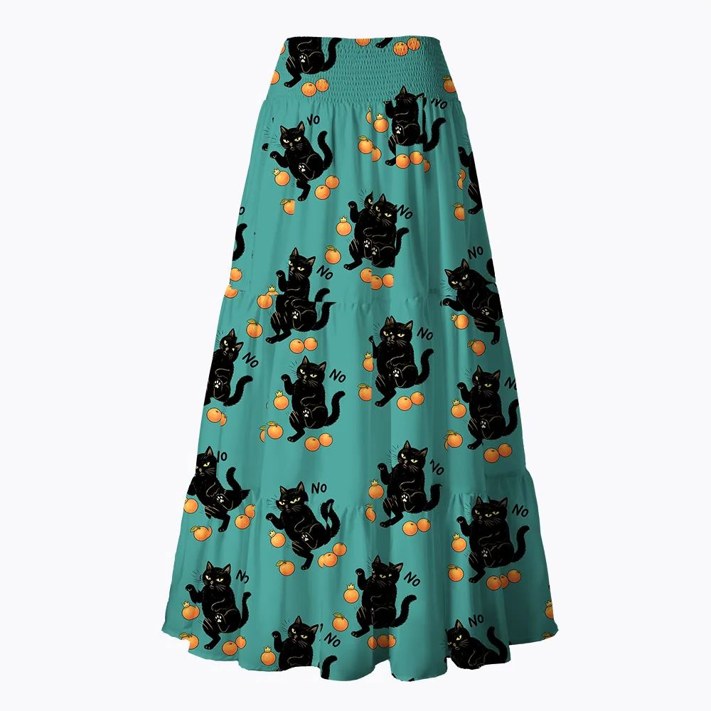 No Kings Black Cat Maxi Skirt