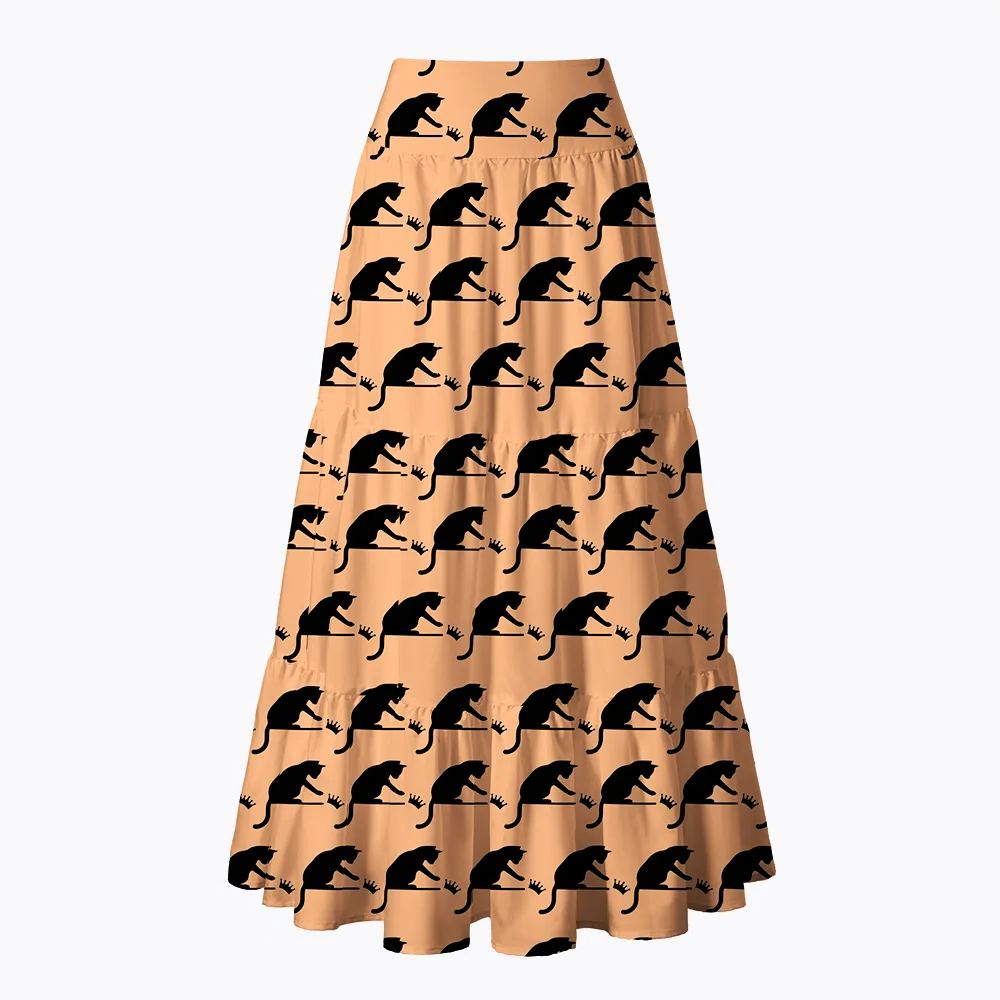 No Kings Cat Funny Maxi Skirt