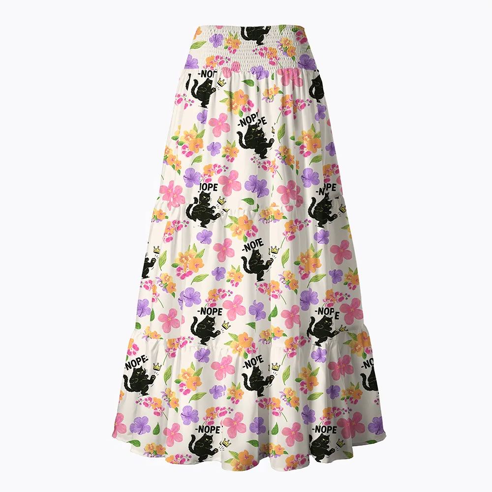 No Kings in America Black Cat Maxi Skirt