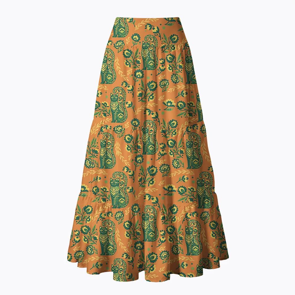 Subtle Chinga La Migra Cat Maxi Skirt