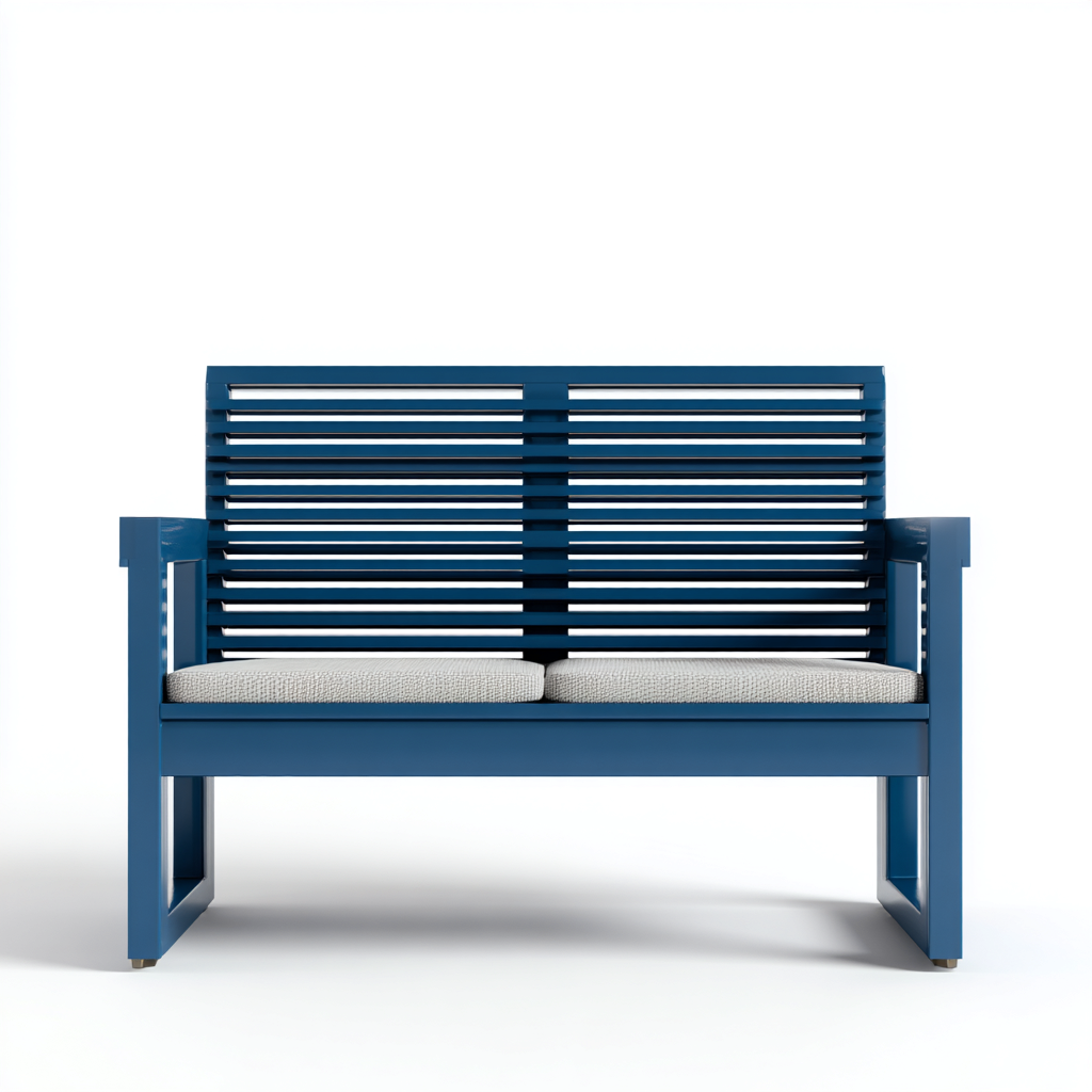 Banc de jardin Métal 120x60x90 cm – Bleu – Design moderne-Dengetmart