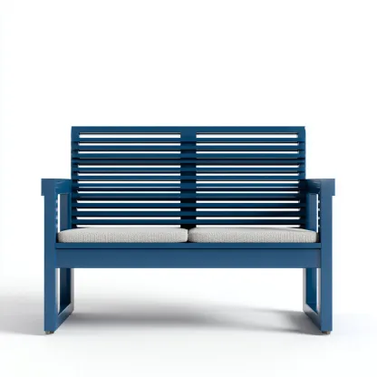Banc de jardin Métal 120x60x90 cm – Bleu – Design moderne-Dengetmart
