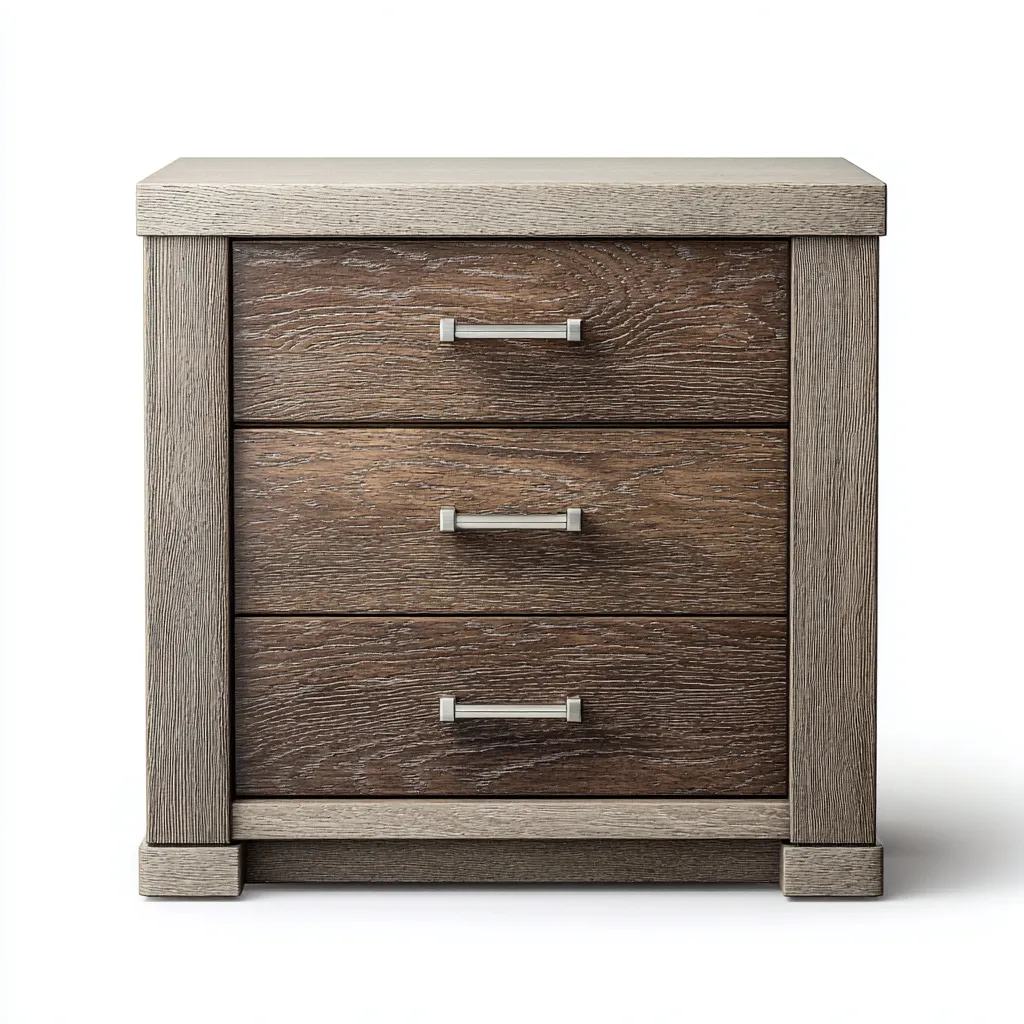 Table de chevet bois 45×38×60 cm – chênegris – style moderne-Dengetmart