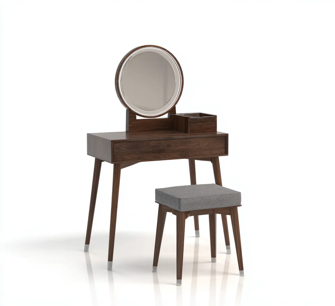 Coiffeuse bois 80x40x135 cm – marron – style moderne-Dengetmart