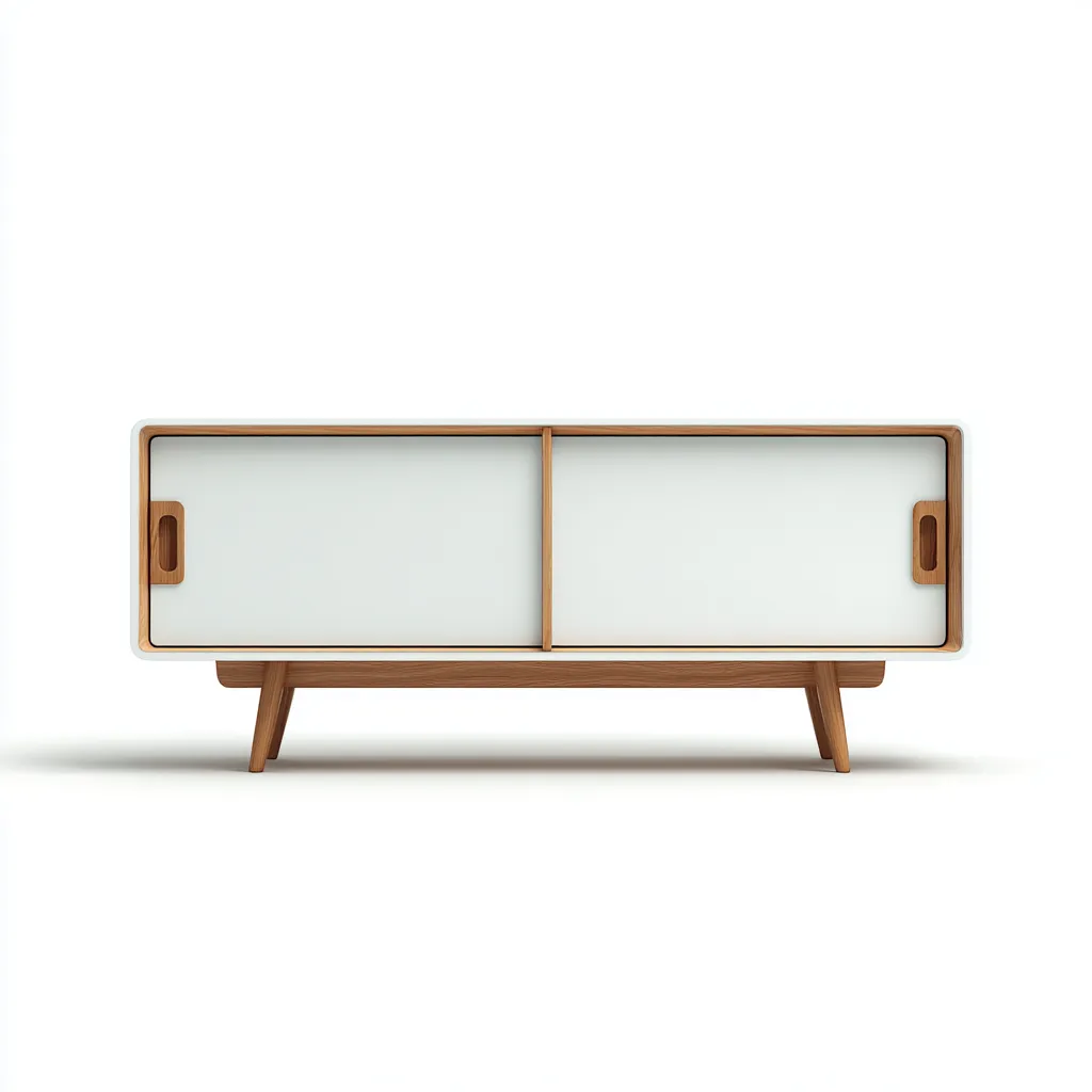Meuble TV Bois 120x40x55 cm – Blanc/Chêne – Design moderne-Dengetmart