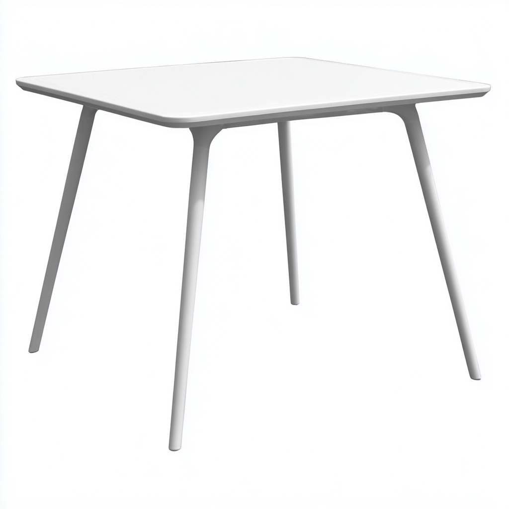 Table de jardin plastique 75×75×73 cm – blanc – adapté à l’extérieur – style moderne-Dengetmart
