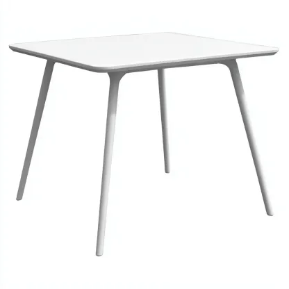 Table de jardin plastique 75×75×73 cm – blanc – adapté à l’extérieur – style moderne-Dengetmart