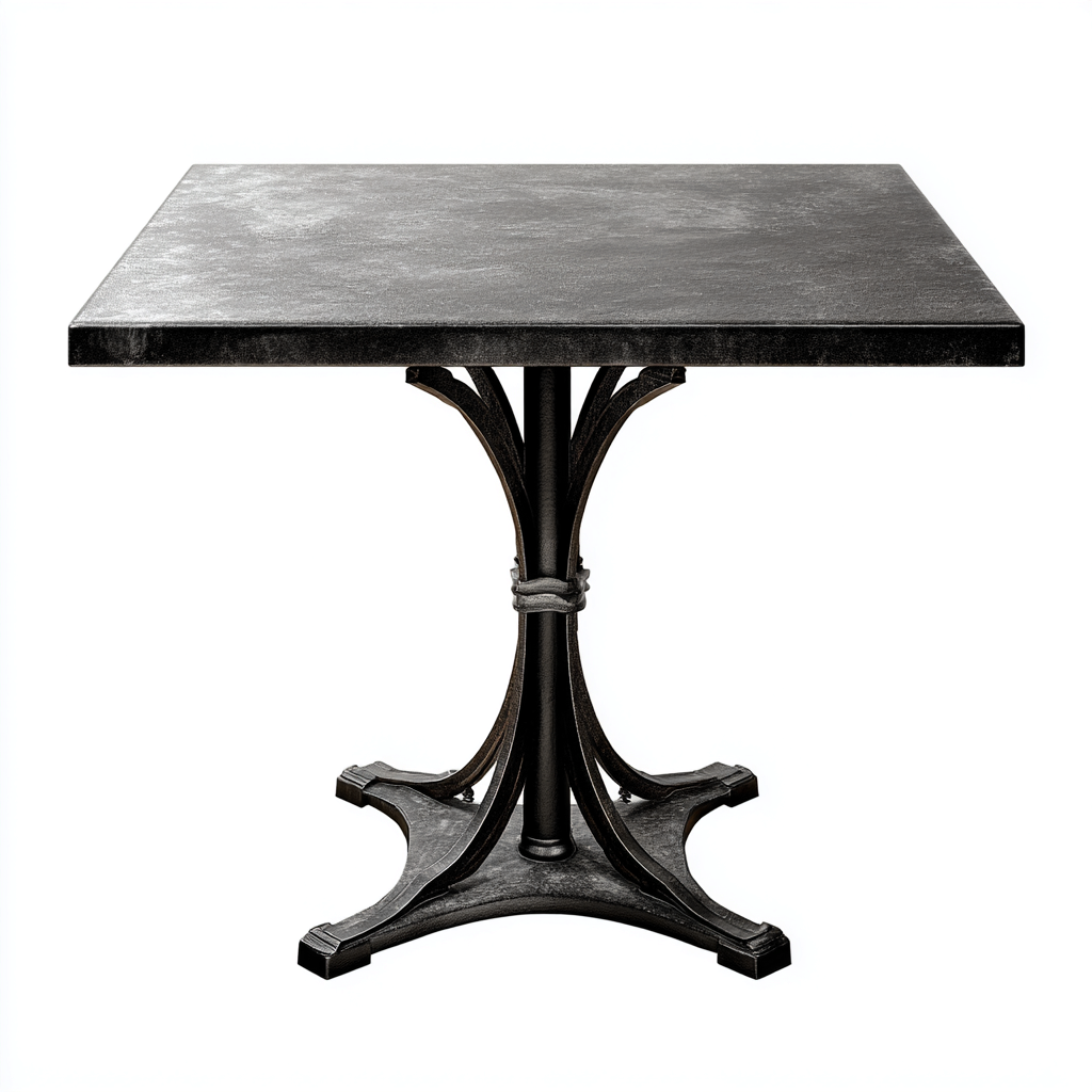 Table de jardin métal 70×70×75 cm – noir – adapté à l’extérieur – style industriel-Dengetmart