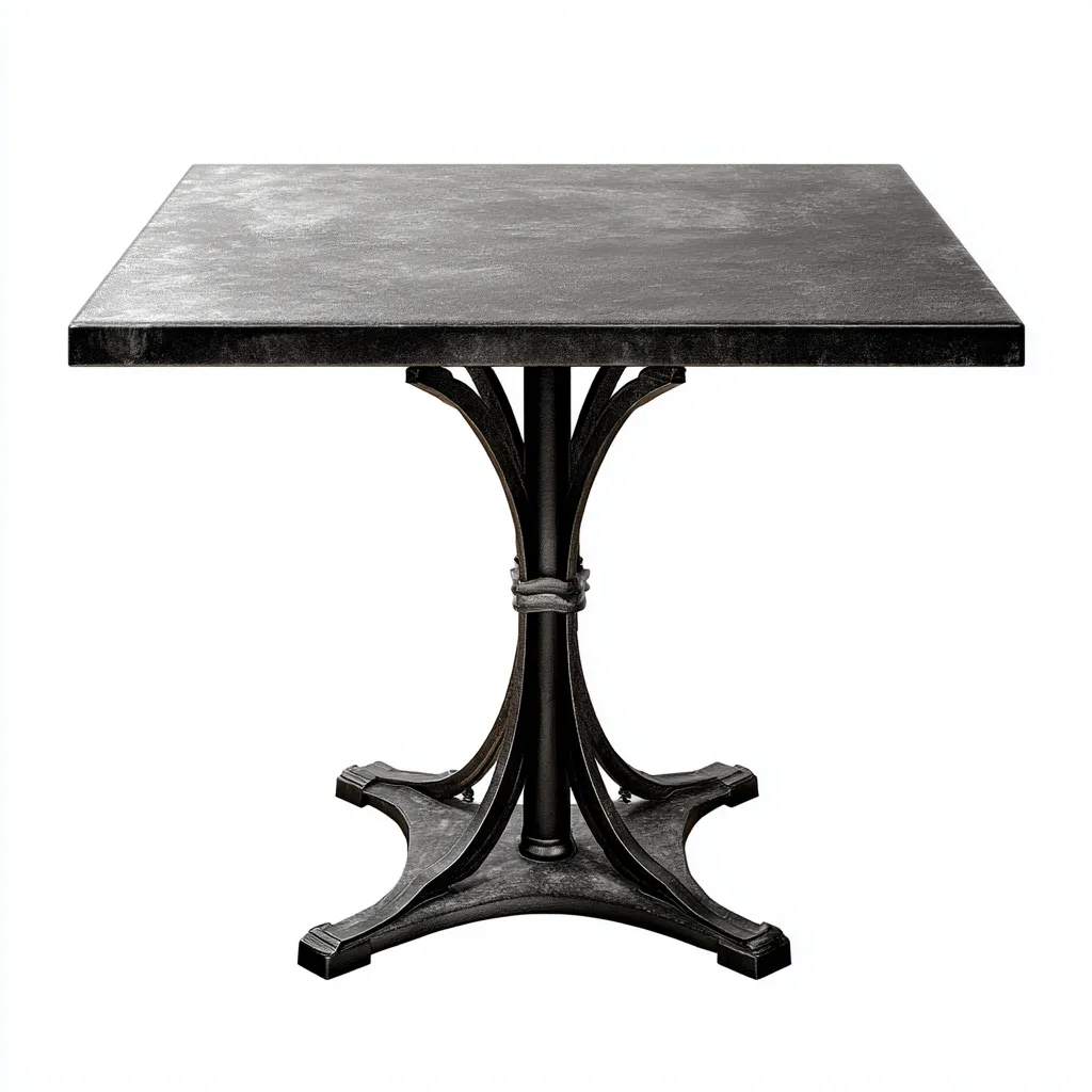 Table de jardin métal 70×70×75 cm – noir – adapté à l’extérieur – style industriel-Dengetmart