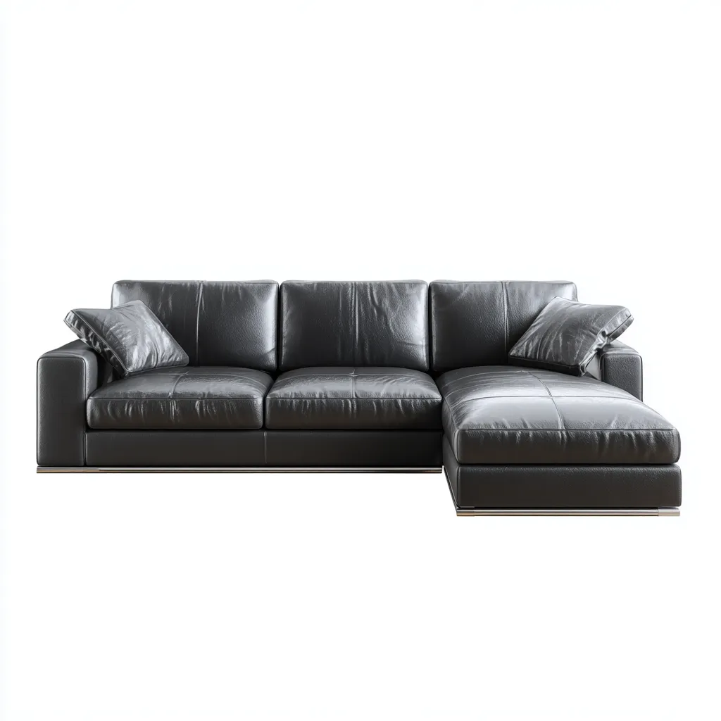 Canapé d’angle cuir 285x165 cm - gris/noir - design contemporain-Dengetmart