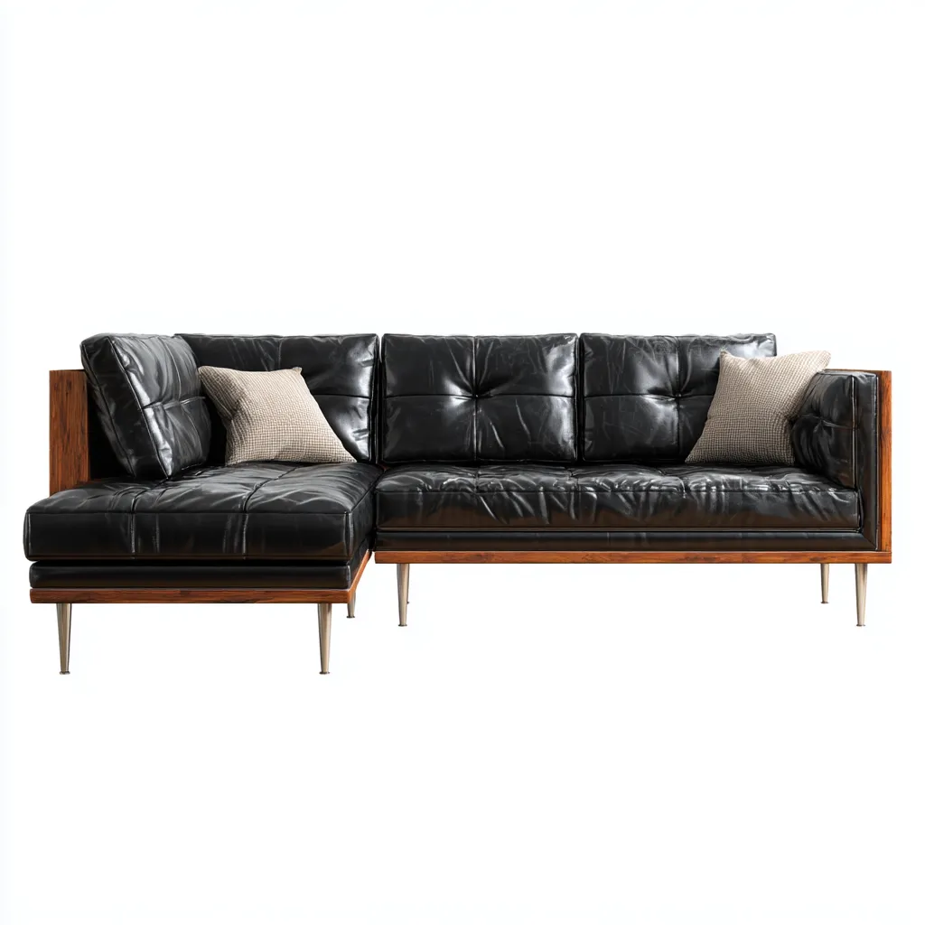 Canapé d’angle cuir 275x160 cm - noir - design contemporain-Dengetmart