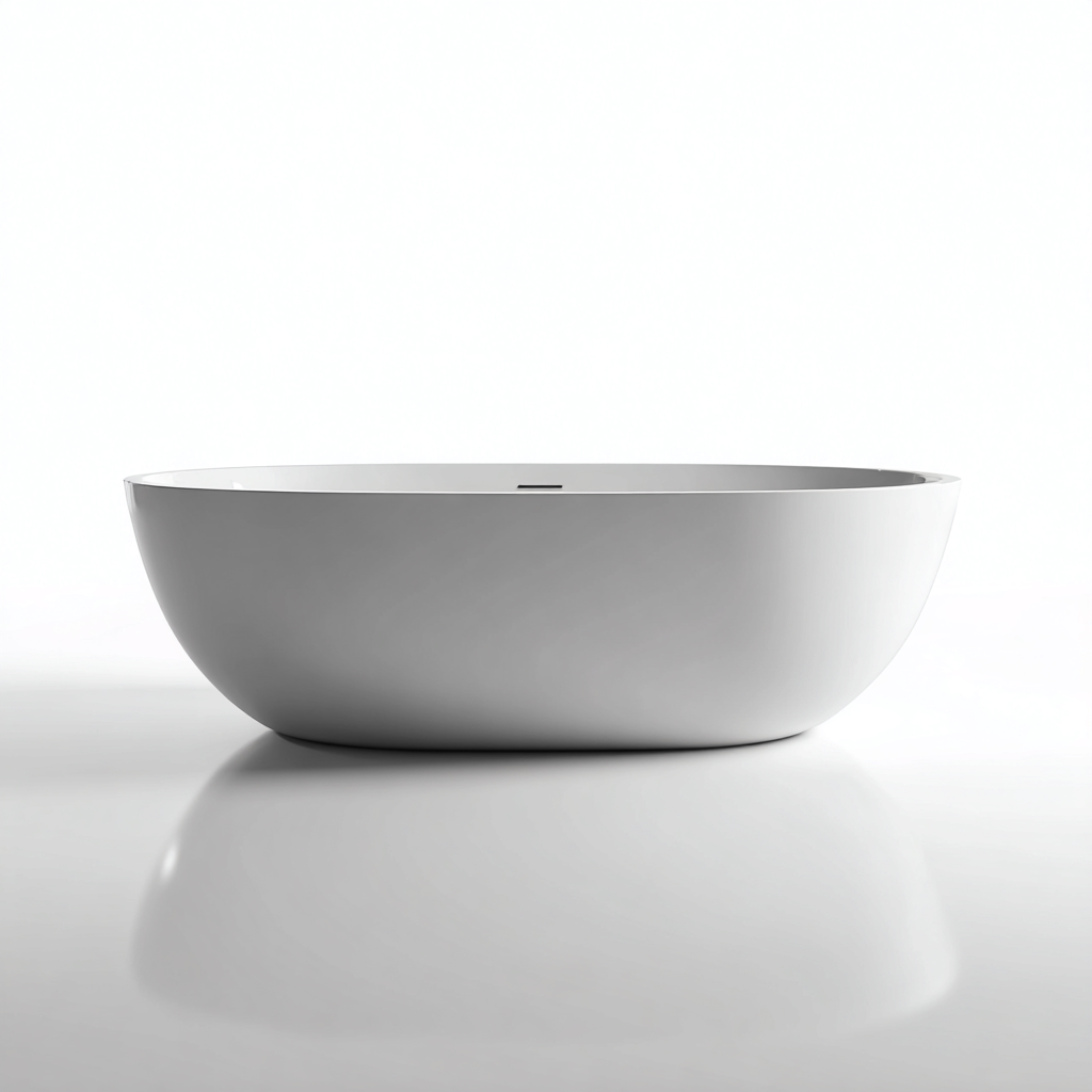 Baignoire acrylique 170x78 cm - blanc - design minimaliste-Dengetmart