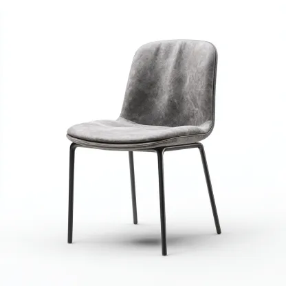 Chaise de salle à manger cuir/mousse 47×50×82 cm – gris/noir – adaptée à la salle à manger – style moderne-Dengetmart