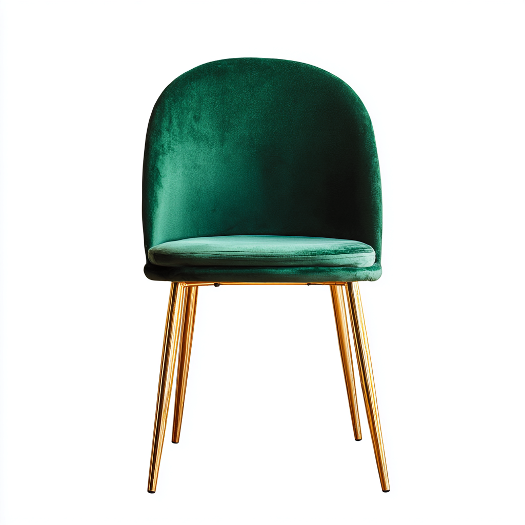 Chaise de salle à manger velours/mousse 48×50×82 cm – vert/or – adaptée à la salle à manger – style moderne-Dengetmart