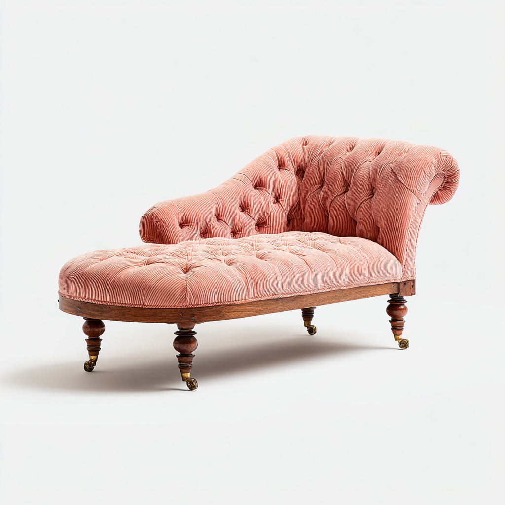 Chaise longue tissu 165×78×90 cm – rose – adaptée au salon – style classique-Dengetmart