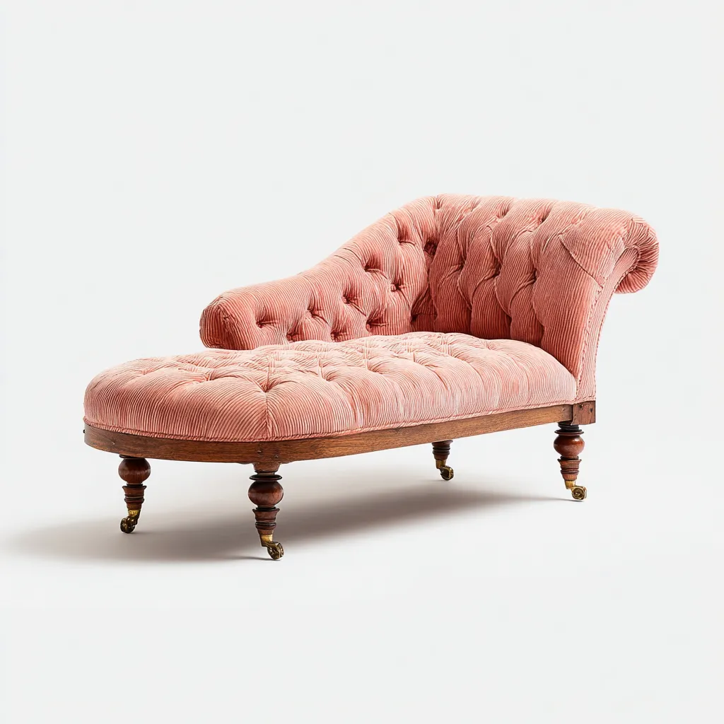 Chaise longue tissu 165×78×90 cm – rose – adaptée au salon – style classique-Dengetmart