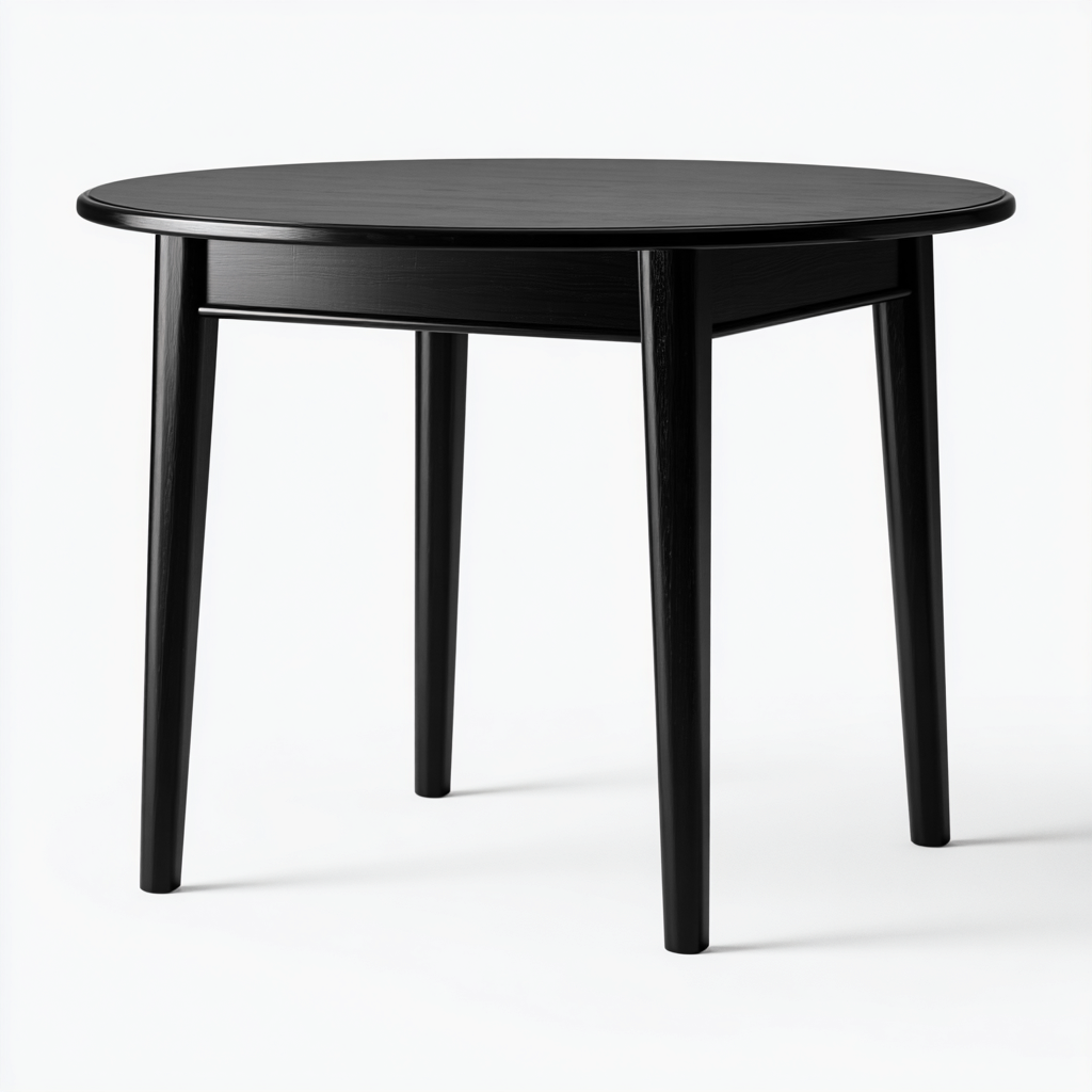 Table à manger bois 90×90×75 cm – noir – adaptée à la salle à manger – style moderne-Dengetmart