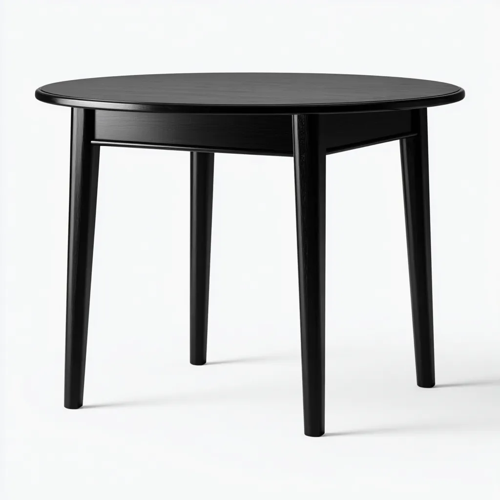 Table à manger bois 90×90×75 cm – noir – adaptée à la salle à manger – style moderne-Dengetmart