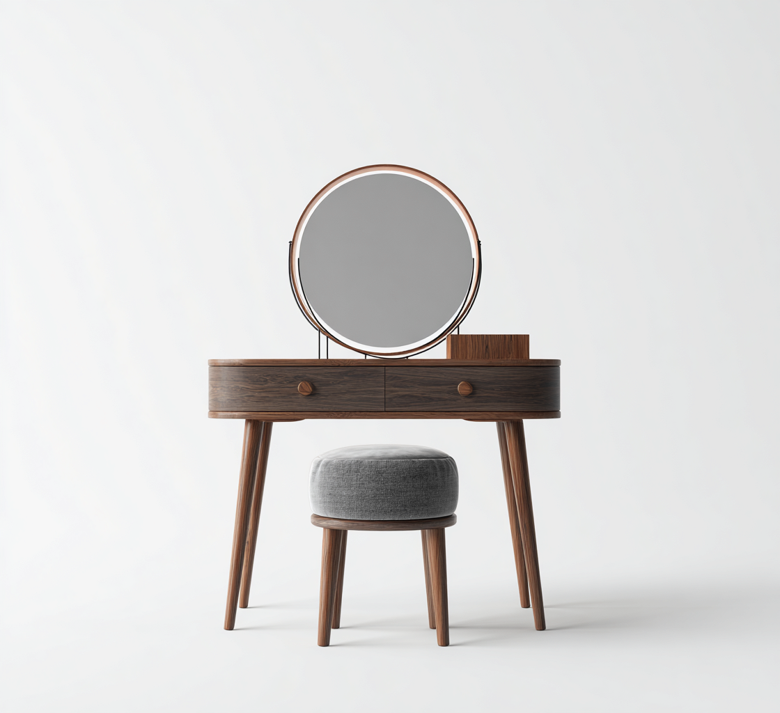 Coiffeuse bois 90x40x135 cm – marron – style moderne-Dengetmart