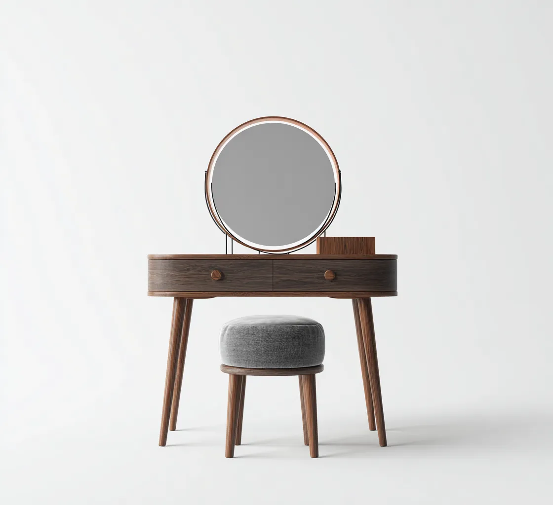 Coiffeuse bois 90x40x135 cm – marron – style moderne-Dengetmart