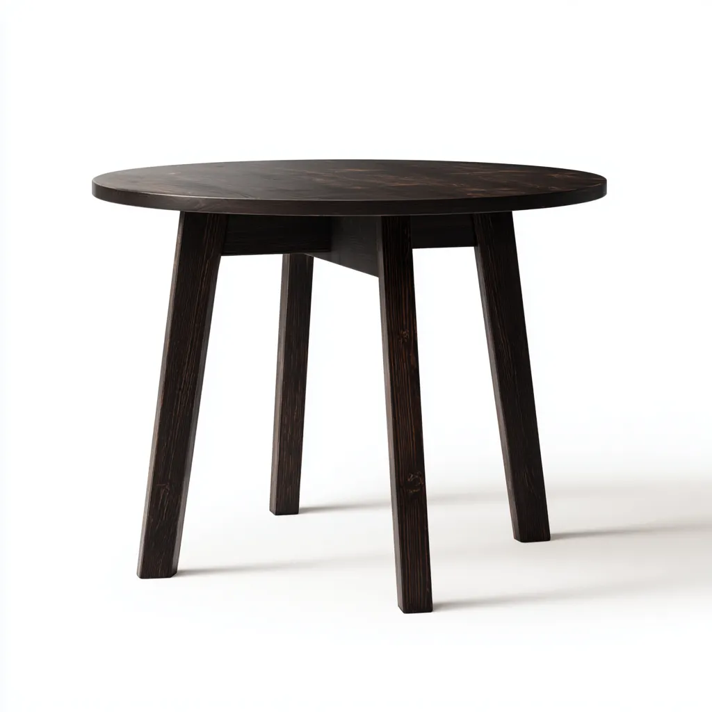 Table à manger Bois massif 110x110x75 cm – Brun foncé – Style minimaliste-Dengetmart