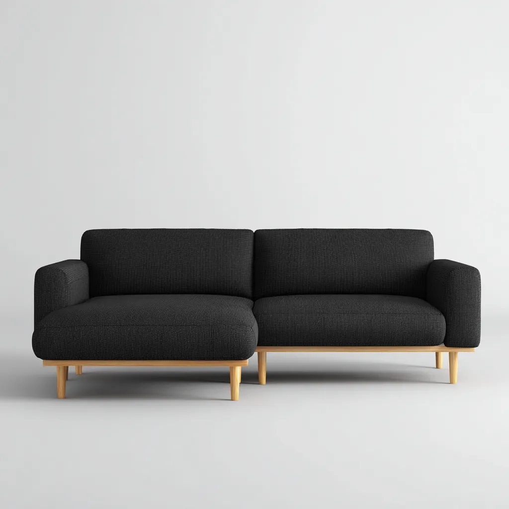 Canapé d’angle tissu 270×160×82 cm – noir – adapté au salon – style moderne-Dengetmart