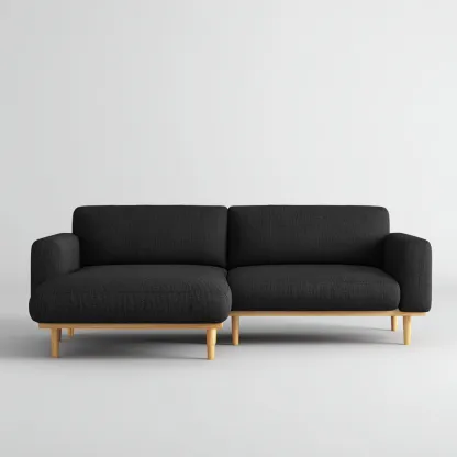 Canapé d’angle tissu 270×160×82 cm – noir – adapté au salon – style moderne-Dengetmart